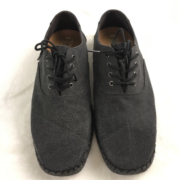 Toms Canvas Lace Up Shoes Size 9 - Picture 2 of 9
